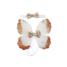 펫나인 반려동물 헤어클립 + 나비날개 SET, 화이트골드, 1세트