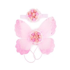 펫나인 반려동물 헤어클립 + 나비날개 SET, 핑크, 1세트