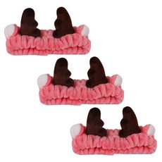 펫나인 반려동물 귀요미 헤드기어 머리띠 3p, 엘크 핑크