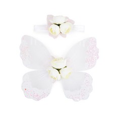 펫나인 반려동물 헤어클립 + 나비날개 SET, 화이트, 1세트