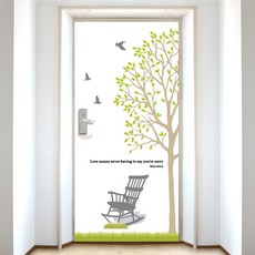 設計樹林 玄關門壁貼 自然停留的風景與樹木 高級April材質, NDS06