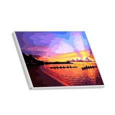 Hello Painting DIY帆布畫 落日海岸, 一