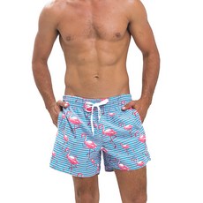 69SLAM 男款火烈鳥圖案沙灘褲