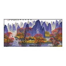 ZKF 十字繡 DIY套組 離開灕江的秋天, 1套, 混合色