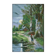 ZKF 十字繡 DIY 套組日落 ZKF245, 混色, 1套