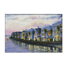 ZKF 十字繡DIY套組沙灘別墅夜景, 1套, 混色