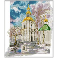 ZKF十字繡DIY組合 冬天聖誕節, 混色, 1套