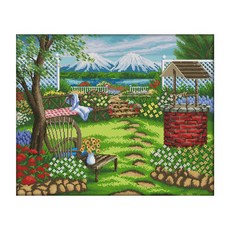 ZKF 十字繡 DIY 套組美麗家居, 混色, 1套