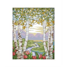 ZKF 十字繡 DIY 套組樺木夏季, 混色, 1套