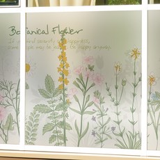 Mungkiwoldeu 高級彩色霧面窗貼, 植物花卉01