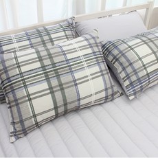 CHOUETTROOM Glen Check格紋半超細纖維枕頭套 2入