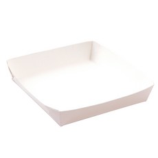 Bom91 白色紙託盤 11號 11x11x2.5cm, 50入, 1個