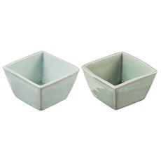 봄을담은그릇 이은범 사각볼 2p 세트, 밝은청자, 연청자, 1세트