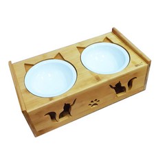 다금이네 반려동물 대나무식탁식기 2구, 혼합 색상, 1개