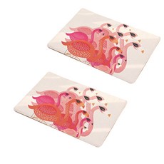 해피팝 플라밍고프렌즈 주방욕실 발매트 2p, 혼합 색상