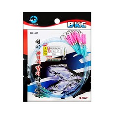 BKC 一觸式長款磷光墨魚粉色釣鉤 BK-487 5號, 1個