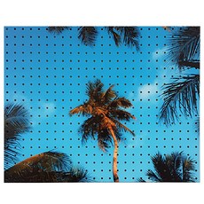 앤비커머스 室內裝飾洞洞板 藍色棕櫚樹FF 白色, 1個