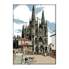 ZKF 十字繡 DIY 套組宏偉城堡, 混色, 1套