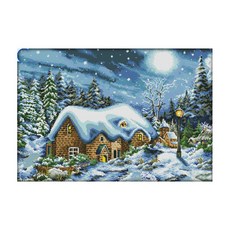 ZKF 十字繡 DIY 套組美麗的雪夜, 混色, 1套