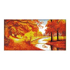 ZKF 十字繡DIY套組 金秋幸運, 混合顏色, 1套