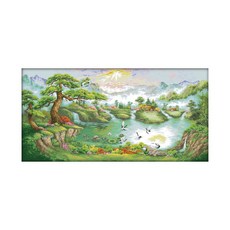 ZKF 十字繡DIY套組松樹鶴舞, 1套, 混色