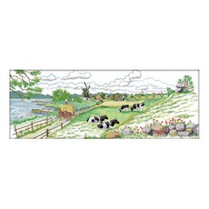 ZKF 十字繡 DIY 套組草地風光, 混色, 1套