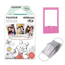 instax 拍立得 貼膜 小熊維尼款+相框 隨機出貨+口罩 白色, 單品, 1套