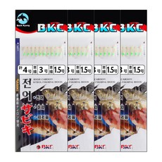비케이씨 전어 야광피 구슬무 채비 BK358, 4개