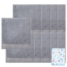 송월타월 호텔컬렉션클래식미니 10p + 에어때밀이 랜덤 발송, 연회색, 1세트