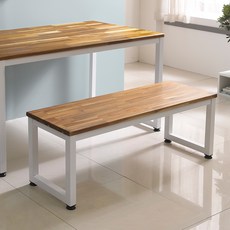 홈인홈 더튼튼한 원목 벤치의자M 1200 x 400 mm, 아카시아 + 화이트