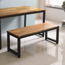 홈인홈 더튼튼한 원목 벤치의자M 1400 x 400 mm, 아카시아 + 블랙
