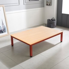 홈인홈 더튼튼한 책상겸테이블 좌식 1200 x 800 mm, 메이플 + 레드