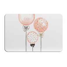 슈퍼식스 핑크 가득 수채화 느낌 일러스트 빠른 건조 규조토 욕실 매트 M 93 x 60 cm, M-52, 1개