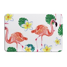 슈퍼식스 핑크 가득 수채화 느낌 일러스트 빠른 건조 규조토 욕실 매트 M 93 x 60 cm, M-55, 1개