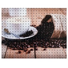 Envy Commerce 室內裝飾洞洞板 咖啡豆與咖啡 白色, 1個