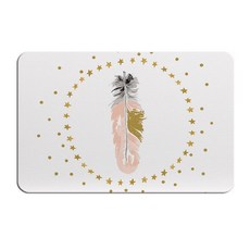 슈퍼식스 핑크 가득 수채화 느낌 일러스트 빠른 건조 규조토 욕실 매트 M 93 x 60 cm, M-51, 1개