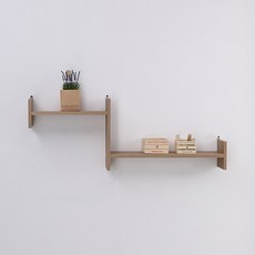 ArAmA 階梯型雙層壁掛式收納置物架, 橡木