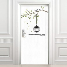 디자인수풀 현관문 시트지 자연이 머무는 풍경과 나무 고급 화이트 우드목, NDS18