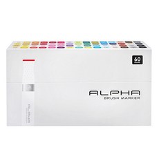 ALPHA COLOR 筆刷麥克筆, 60色, 1套