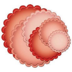 스펠바인더 die 만들기 재료 classic scalloped circle LG, 혼합 색상, 1개