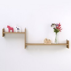 ArAmA 階梯型雙層壁掛式收納置物架, 橡木