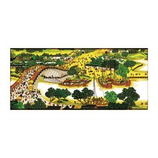 ZKF十字繡套組清明節河濱風光精美版ZKF002, 混色, 1套