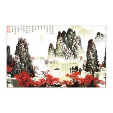 ZKF 十字繡DIY套組 灕江風景, 混合顏色, 1套