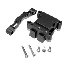 GPM RACING 帶齒輪箱和螺釘的合金前減震板 2p 套組, BK, 1套