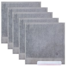 Songwol 松月 飯店經典擦手巾 5入+素色毛巾, 淺灰色, 白色, 1套