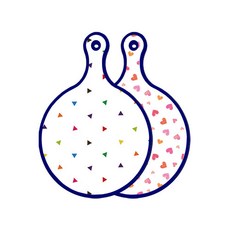 로엠디자인 블루에디션 양면 원형 서빙도마보드 세모점