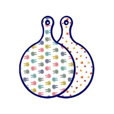 Roem Design Blue Edition 雙面圓形上菜砧板 兔子, 落葉白色, 1個