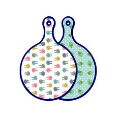 로엠디자인 블루에디션 양면 원형 서빙도마보드 토끼, 옥색딸기, 1개