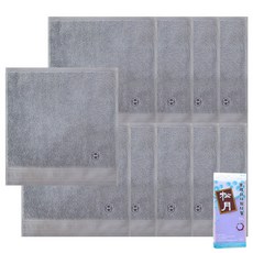 Songwol 松月 飯店經典擦手巾 10入+搓澡巾, 淺灰色, 紫色, 1套