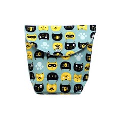 에이치그라운드 방수 아이약 파우치 스냅형, 발바닥캣츠블루